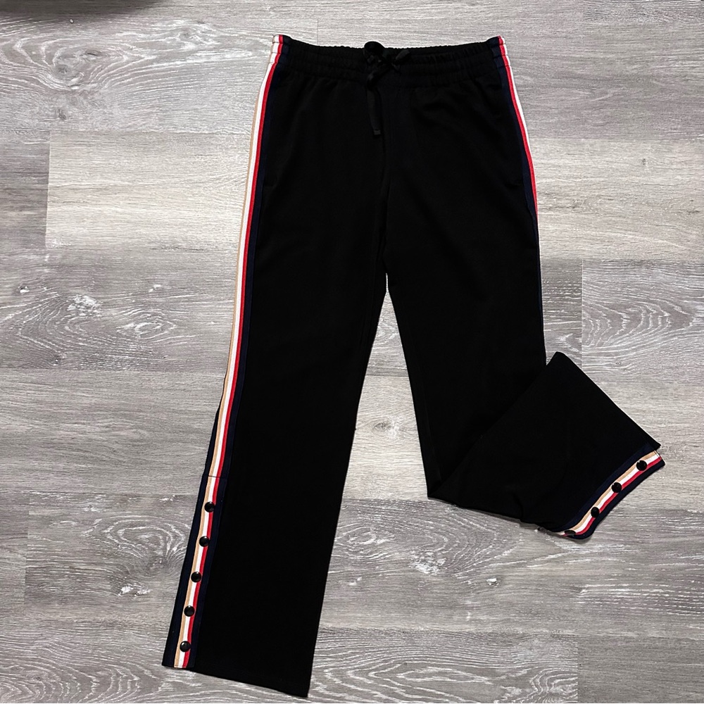 Dance & Marvel Black Track Pants with Pink Stripes